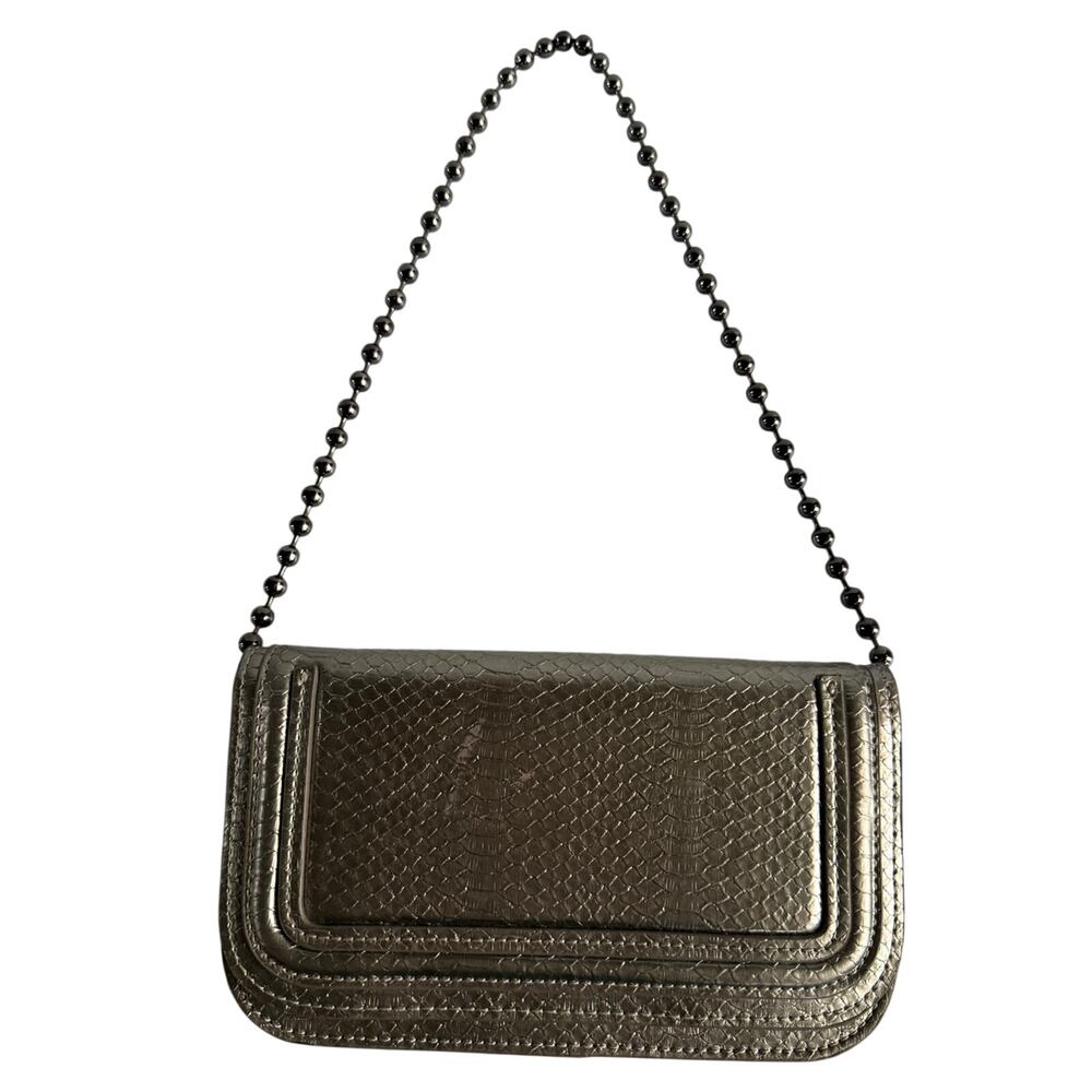 Zara Mini Clutch Shoulder Bag Metal Chain Strap Y2K  Purse Mini Baguette Bag